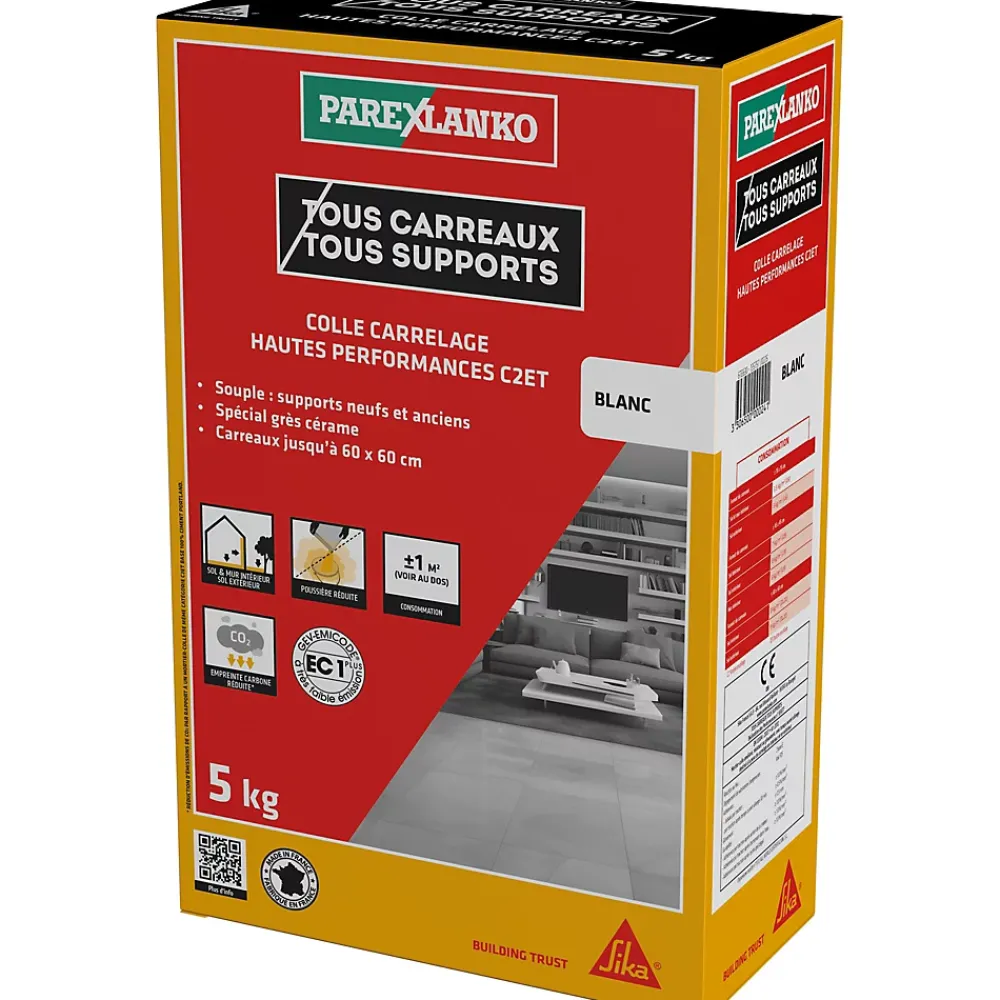 Parexlanko Colle Carrelage-Colle carrelage blanche hautes performances 5 kg