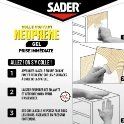 Sader Colle-Colle contact néoprène en gel tous matériaux seau de 2.5 litres
