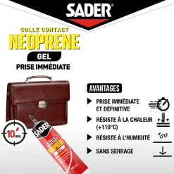 Sader Colle-Colle contact néoprène en gel tous matériaux tube de 125 ml
