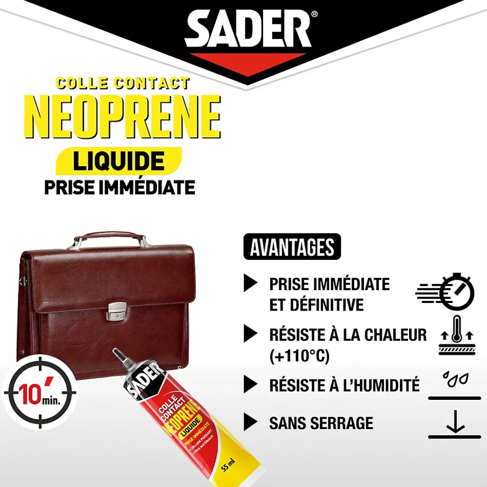 Sader Colle-Colle contact néoprène liquide tous matériaux tube de 55 ml
