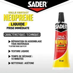 Sader Colle-Colle contact néoprène liquide tous matériaux tube de 55 ml
