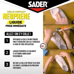 Sader Colle-Colle contact néoprène liquide tous matériaux tube de 55 ml