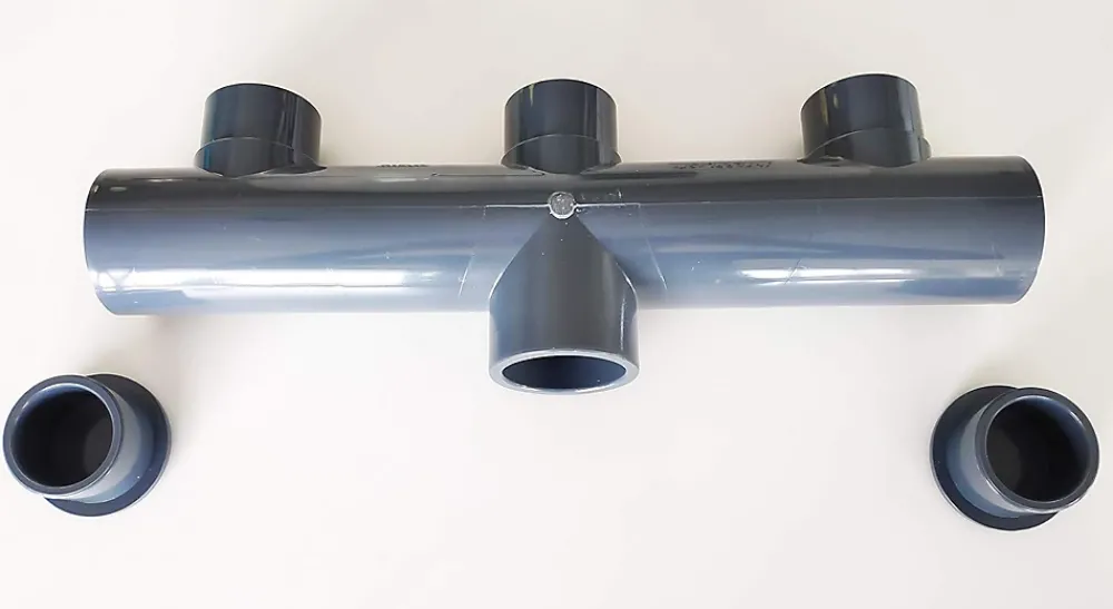 Fitt Collecteur Piscine PVC 50mm PN16 3 entrées 1 sortie Femelle Male 5cm