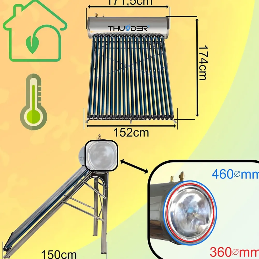 Thunder Panneau Solaire À Composer-Collecteur pressurisé avec réservoir 200L 1 pièce.
