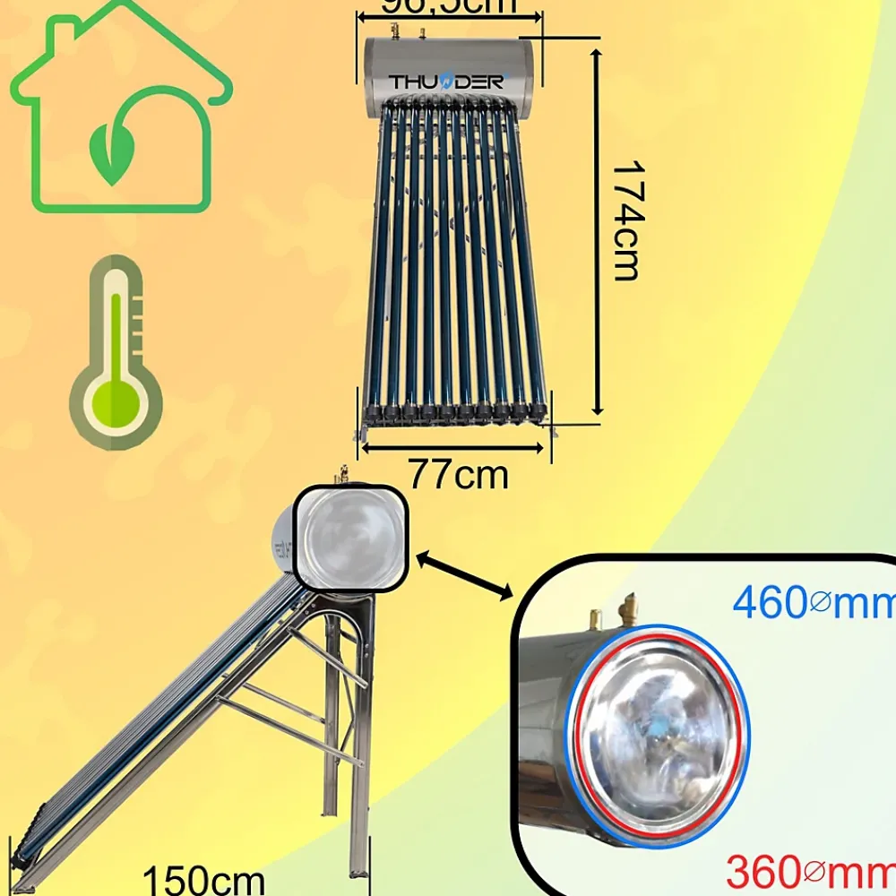 Thunder Panneau Solaire À Composer-Collecteur pressurisé avec réservoir 100L 1 pièce.