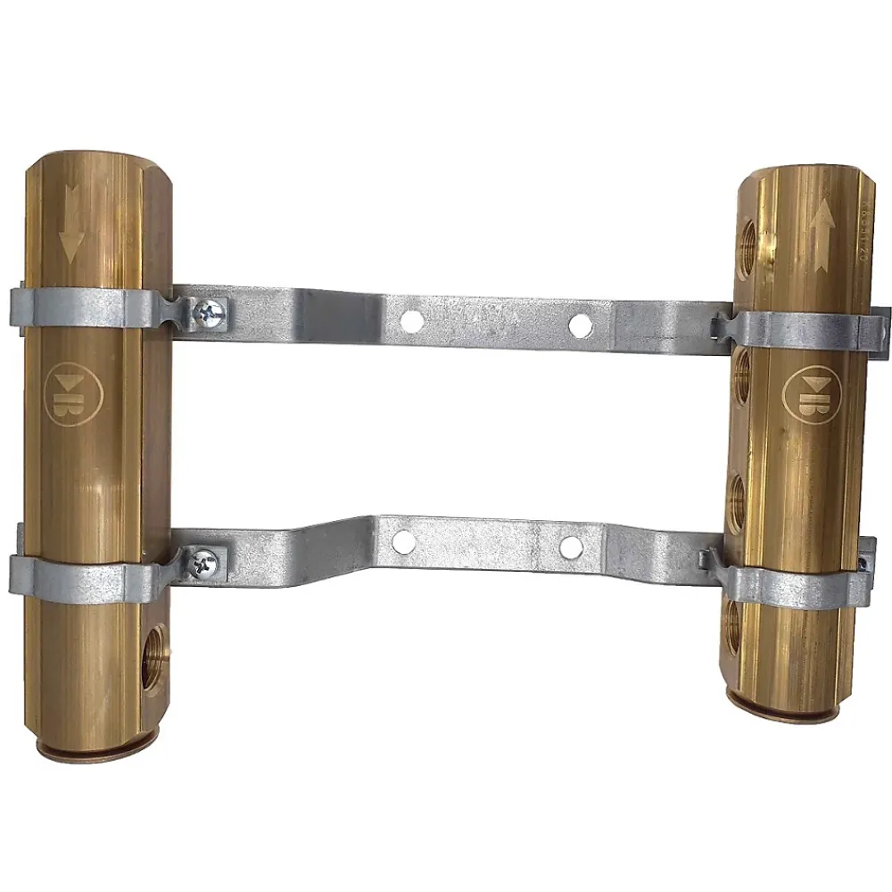 Monmobilierdesign Nourrice Plomberie-2 collecteurs barreau 4 sorties femelles + fixations