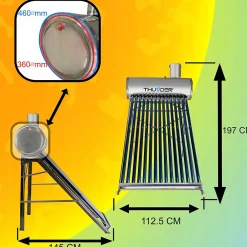 Thunder Collecteur solaire non pressurisé avec réservoir 150L 1 pièce.