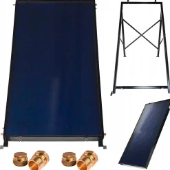 Thunder Panneau Solaire À Composer-Collecteur solaire 2 m² avec structure de montage et raccords 3/4 1 pièce.