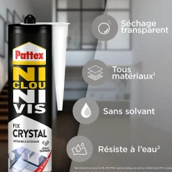 Pattex Colle-Colle de fixation Crystal 290g