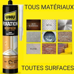 UHU Colle-Colle de fixation néoprène beige cartouche 350g