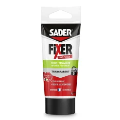 Sader Colle de fixation Fixer Sans Percer Tous Travaux intérieur/extérieur transparent tube 50g
