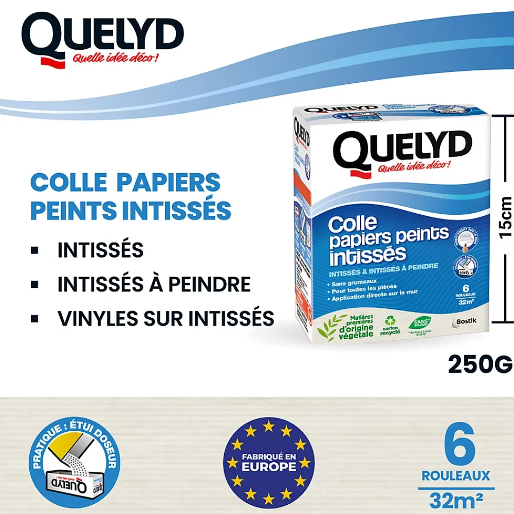 Quelyd Colle Papier Peint-Colle en poudre - adaptée pour tout papiers peints intissés - surface de couverture 32 m² - 30621359