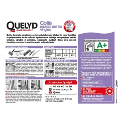Quelyd Colle en poudre - adaptée pour tout papiers peints vinyles - surface de couverture 32 m² - 30601637