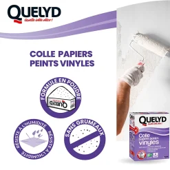 Quelyd Colle en poudre - adaptée pour tout papiers peints vinyles - surface de couverture 32 m² - 30601637
