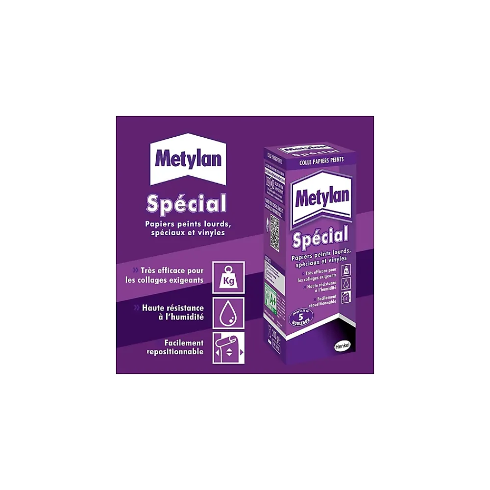 Metylan Colle en poudre - adaptée pour tout papiers peints vinyles - surface de couverture 25 m² - 156816