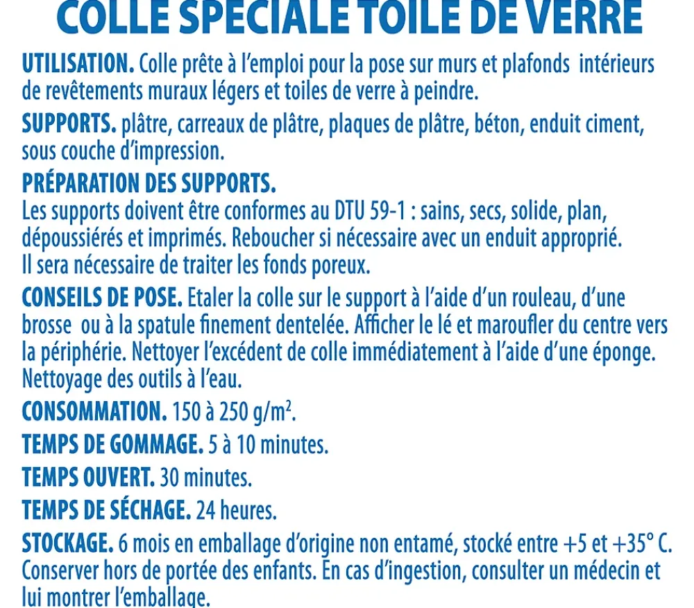 Semin Colle en Pâte pour Toiles de Verre , Prête à l'Emploi, Seau de 10 kg