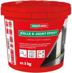 Parexlanko Colle Carrelage-Colle et joint Epoxy spécial pièces humides Blanc 3 kg