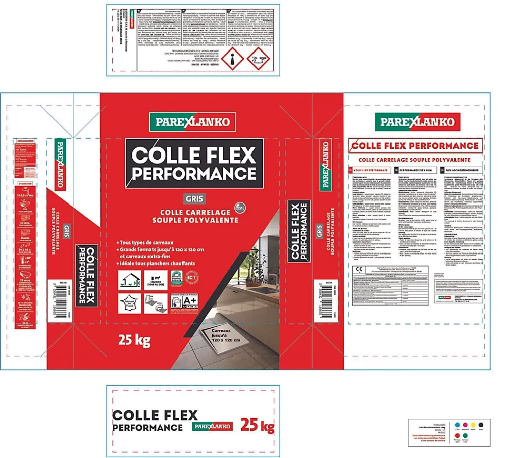 Parexlanko Colle Flex performance gris tous type de carreaux 25Kg