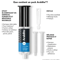 Araldite Colle-Colle haute performance epoxy à prise progressive Standard 24 ml