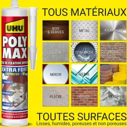 UHU Colle mastic extra forte express invisible 300g