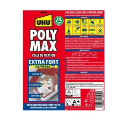UHU Colle mastic extra forte Poly max noir 425g
