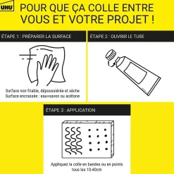UHU Colle mastic prise immédiate express blanc tube 165g