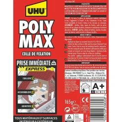 UHU Colle mastic prise immédiate express blanc tube 165g