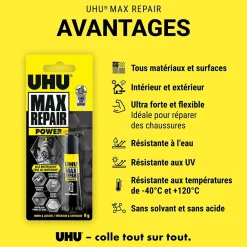 UHU Colle Max Repair 8 grammes Transparent