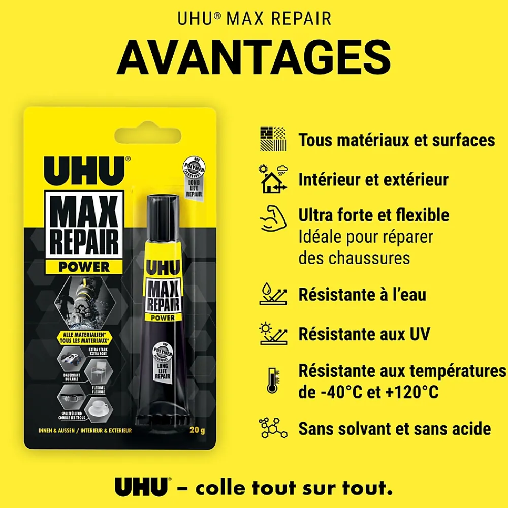 UHU Colle-Colle Max Repair 20 grammes Transparent