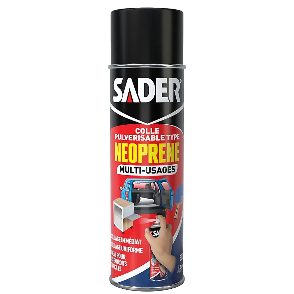 Sader Colle-Colle Multi-usages Pulvérisable type Néoprène Aérosol 500 ml