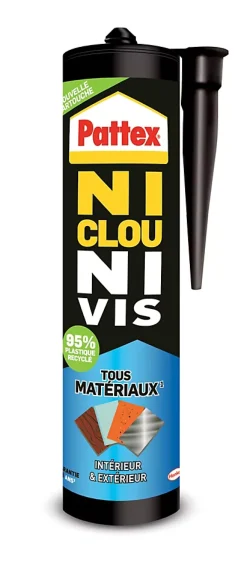 Pattex Colle Ni clou ni vis tous travaux intérieur et extérieur cartouche 450g
