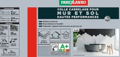 Parexlanko Colle pour carrelage mur et sol intérieur hautes performances blanc 1,5 kg