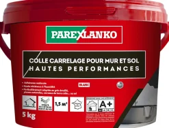 Parexlanko Colle Carrelage-Colle pour carrelage mur et sol intérieur hautes performances blanc 5kg