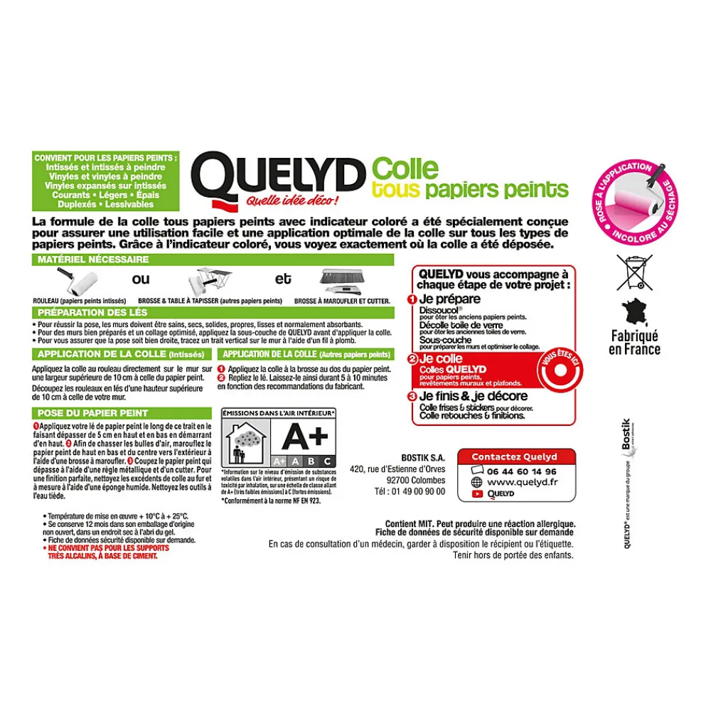 Quelyd Colle Papier Peint-Colle pour papier peint premium 5kg