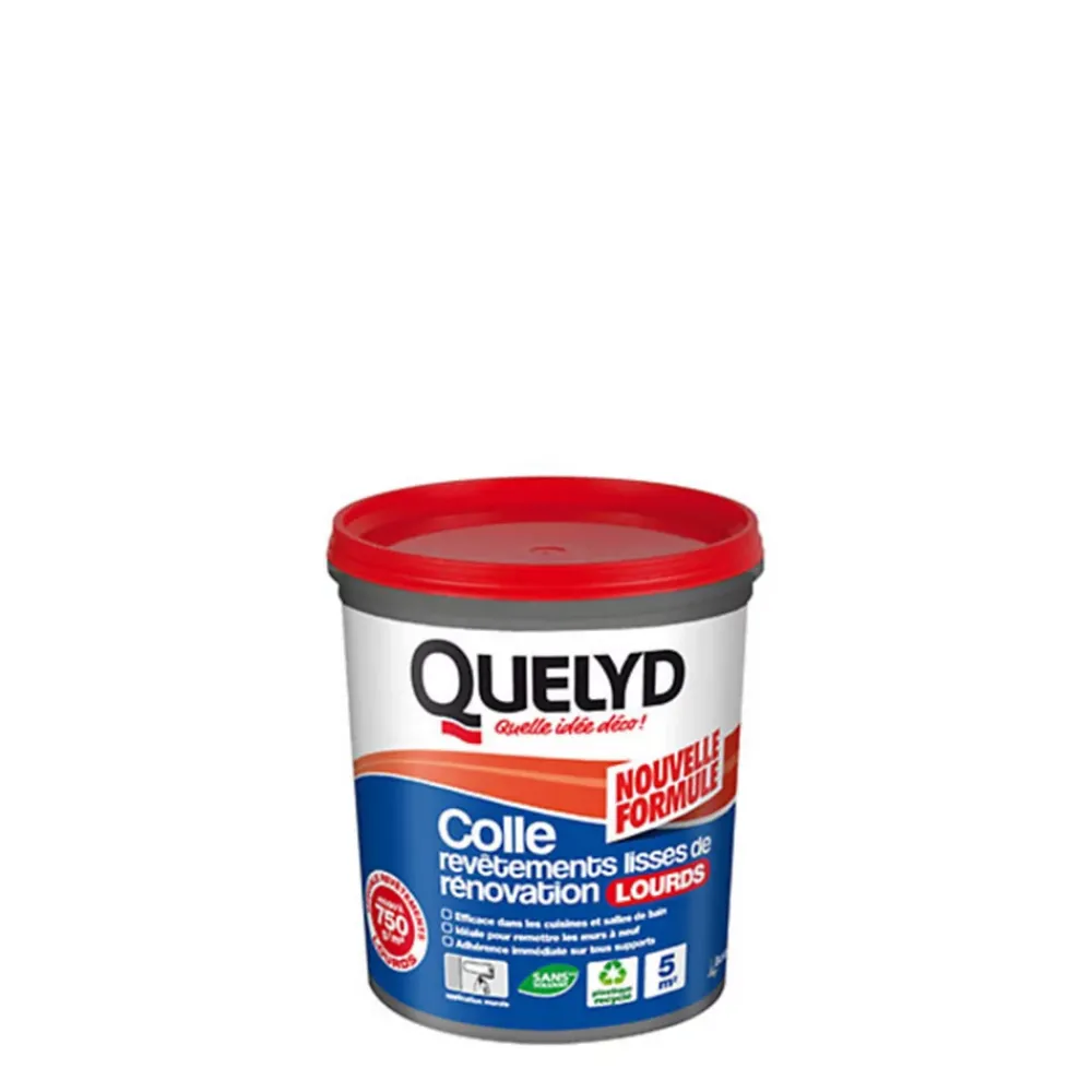 Quelyd Colle Papier Peint-Colle pour revêtements lisses de rénovations lourds (jusqu'à 750g/m²) pâte 1kg