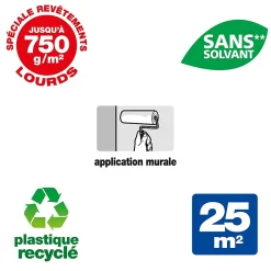 Quelyd Colle Papier Peint-Colle pour revêtements lisses de rénovations lourds (jusqu'à 750g/m²) pâte 5kg