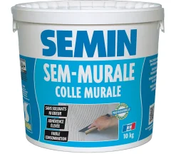 Semin Colle-Colle pour Toiles de Verre et Revêtements Muraux Légers , Prêt à l'Emploi, Seau de 10 kg