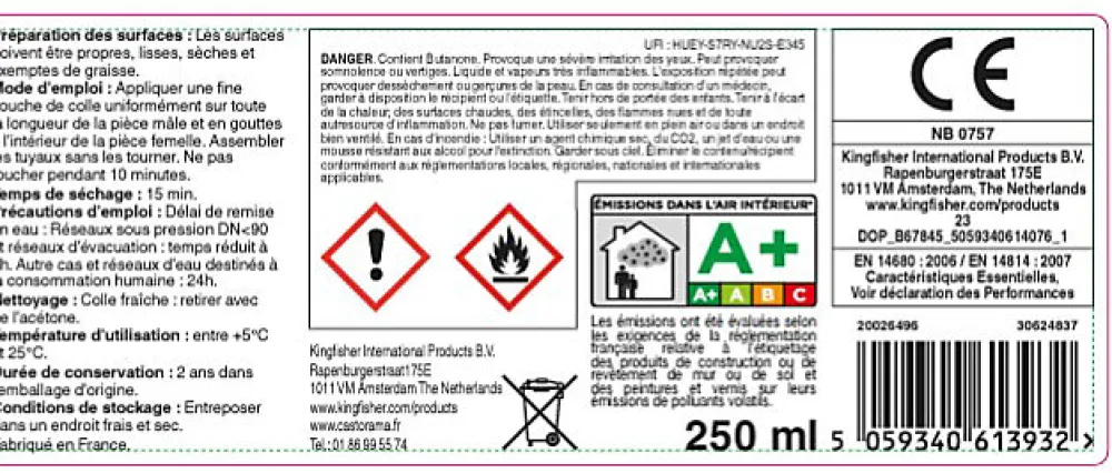 Volden Colle|Colle Pour Pvc-Colle pour tuyau de PVC 250 ml