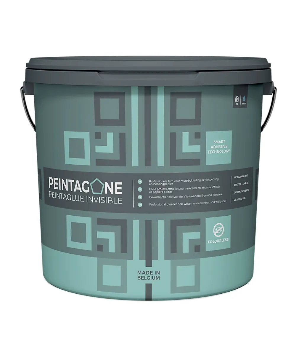 Peintagone Colle Papier Peint-Colle professionnelle pour revêtements muraux imprimés intérieurs - PeintaGlue Invisible, 4,5 kg