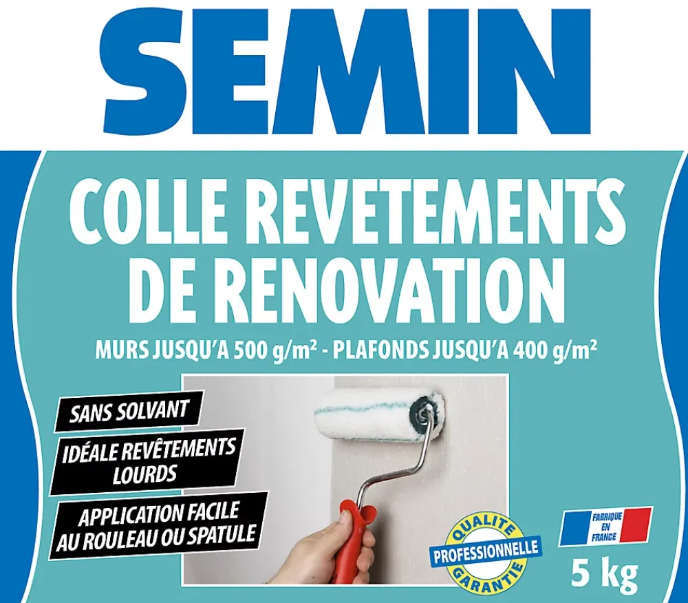 Semin Colle Revêtements de Rénovation Lisse en Pâte , Prête à l'Emploi, Intérieur, Seau de 5 kg (Lot de 2)