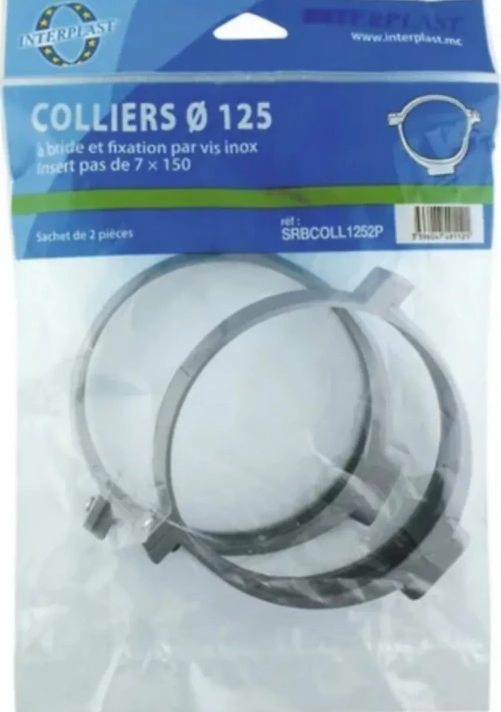 Fitt Collier De Serrage-Collier à bride Ø. 125 mm vendu par 2