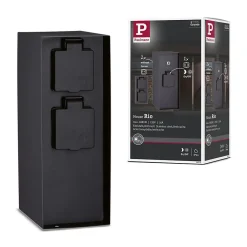 Paulmann Colonne de prises Rio Interrupteur crépusculaire IP44 Anthracite
