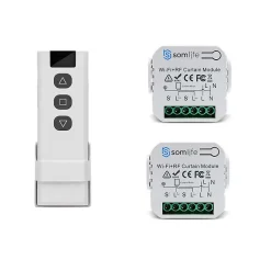 Somlife 2 Commutateurs de volet et rideau Wifi Rf Tuya Smart Life Module pour volet roulant 433 mhz et Télécommande