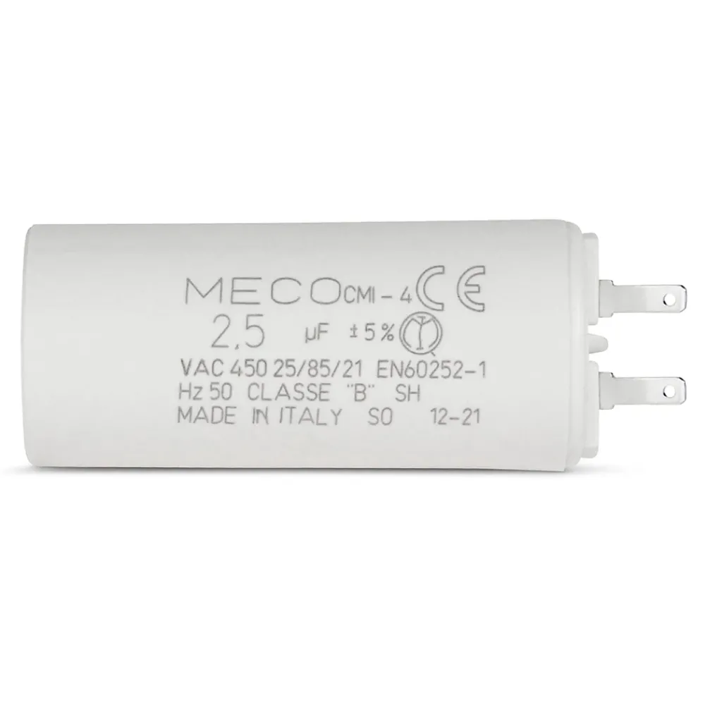 Allotech Fusible-Condensateur MECO 2,5 µF universel (CMI4 254) fond plat et cosses pour moteur de store et électroménager