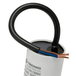 Tecnid Fusible-Condensateur de démarrage pour moteurs électriques, 450V, capacité : 12 microfarad, avec câble de 15cm