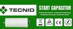 Tecnid Fusible-Condensateur de démarrage pour moteurs électriques, 450V, capacité : 30 microfarad, 4 broches / M8
