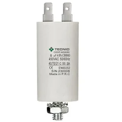 Tecnid Fusible-Condensateur de démarrage pour moteurs électriques, 450V, capacité : 10 microfarad, 4 broches / M8