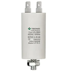 Tecnid Fusible-Condensateur de démarrage pour moteurs électriques, 450V, capacité : 70 microfarad, 4 broches / M8