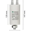 Tecnid Condensateur de démarrage pour moteurs électriques, 450V, capacité : 60 microfarad, 4 broches / M8