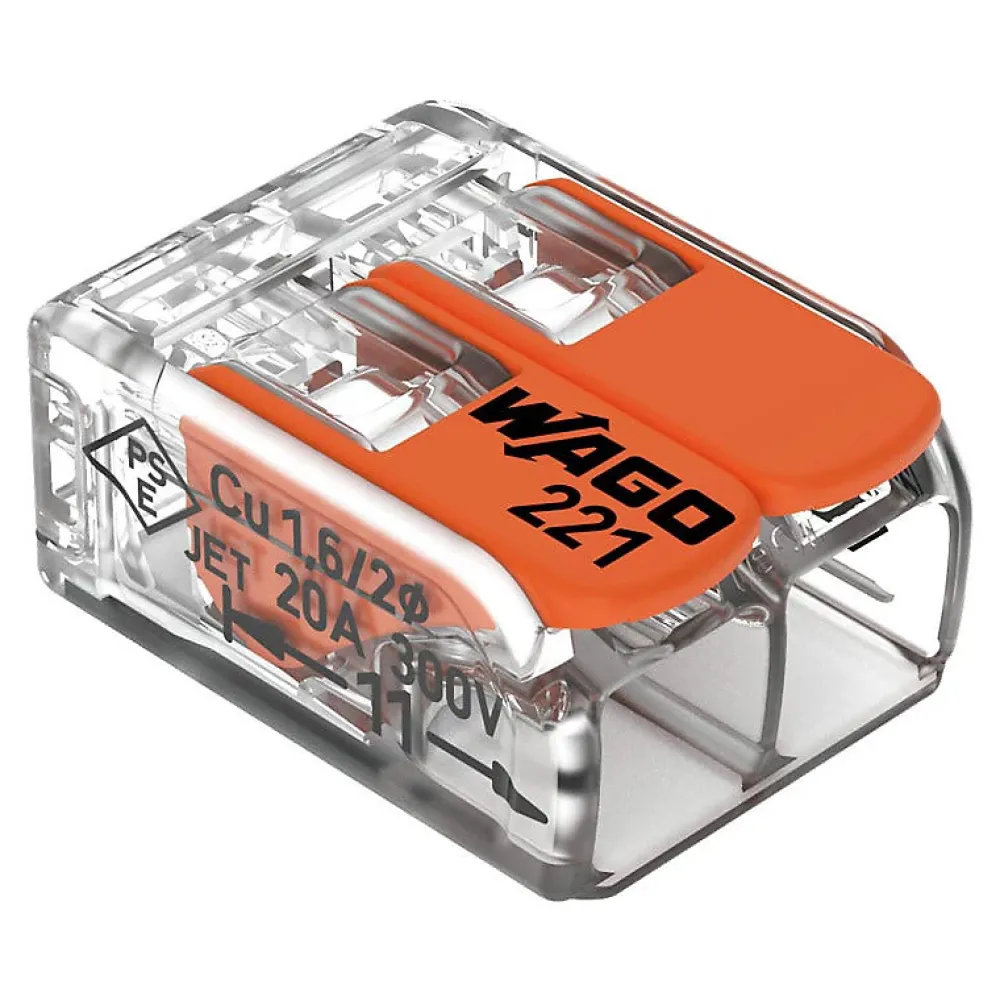 Wago Accessoire De Raccordement-100 connecteur 2 entrées pour fil souple ou rigide